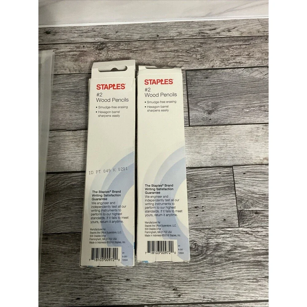 Staples Wood Pencils #2 Lead Latex-free Erasers 2 Boxes-12 Pencils Each